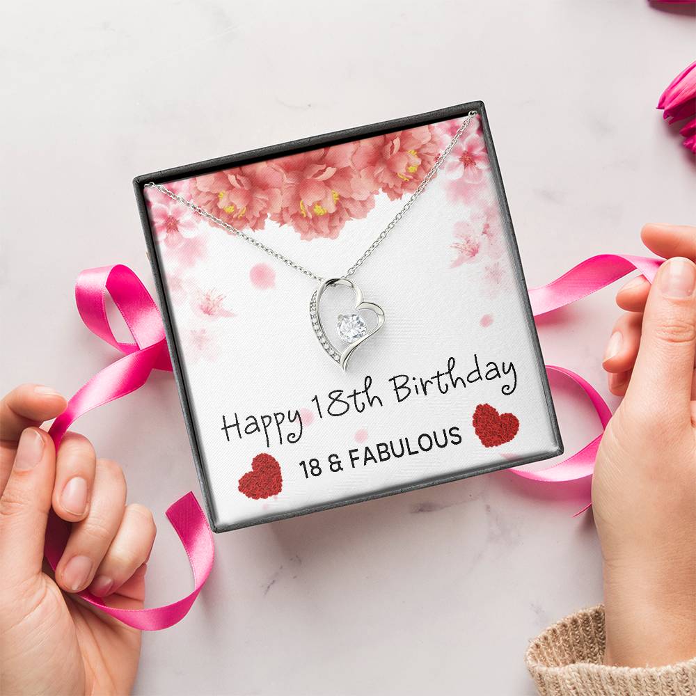 18th Birthday Gifts For Women 18 & Fabulous Necklace For Her 18 Years Old Jewelry Presents Best Friends Foreve Love Necklace Xu1261fl1 Forever Love Necklace