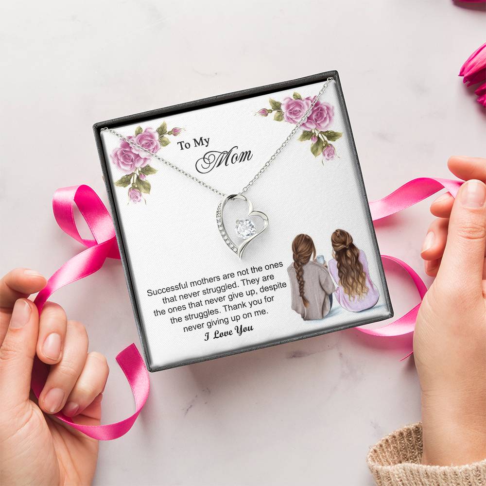 Thank You For Never Giving Up On Me Mother Gift Necklace 1 Forever Love Necklace