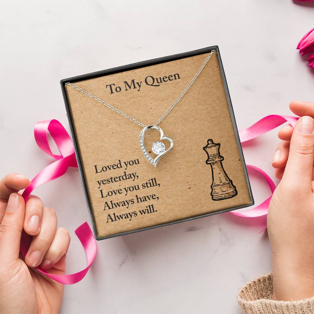 To My Queen ♛ Necklace - Customize Gift For Chess ♟ Lover ❤️ Forever Love Necklace