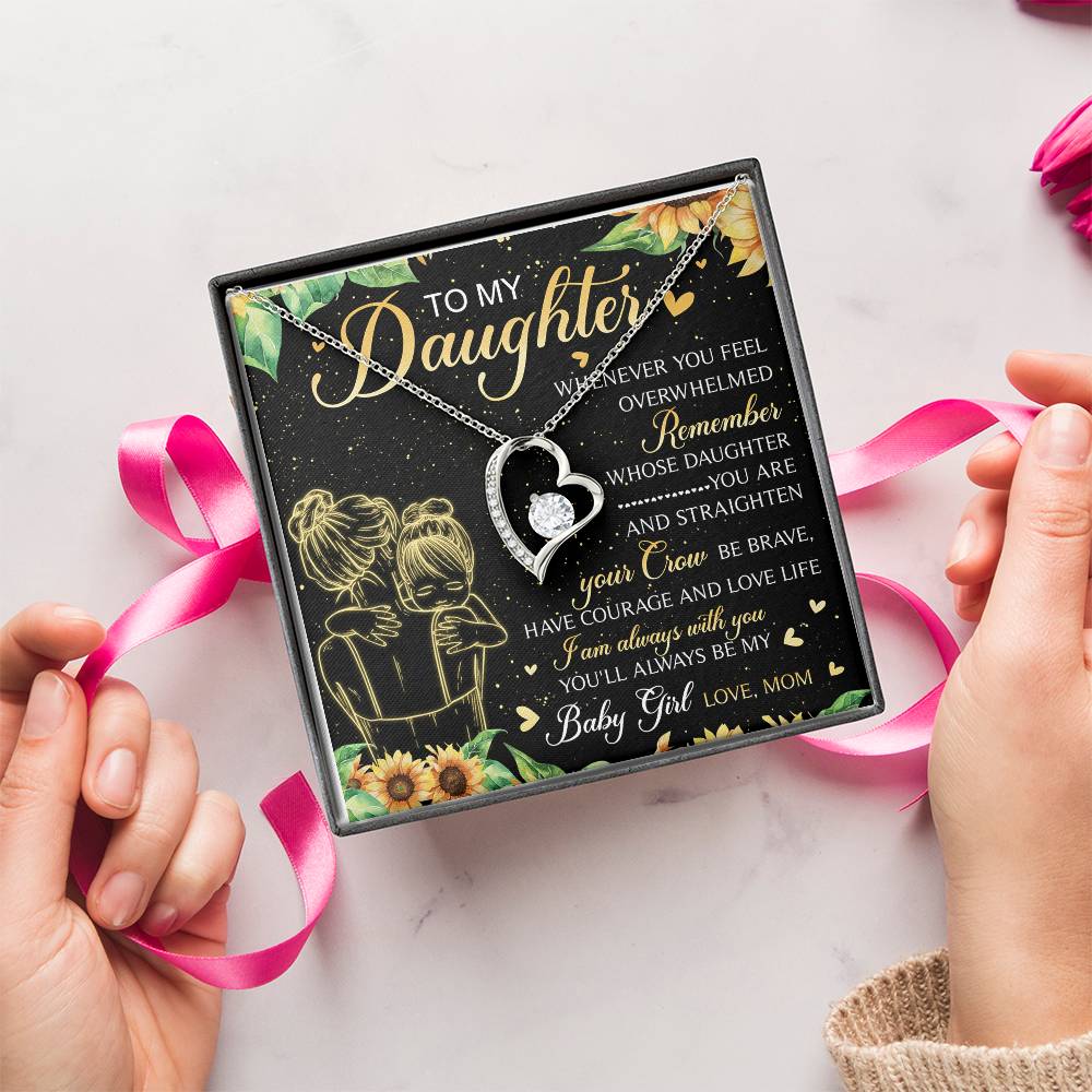 To My Daughter My Baby Girl Infinity Heart Necklace Birthday Message Card Sentimental Gift Mother To Daughter Daughter Jewelry Mother Daughter Forever Love Necklace