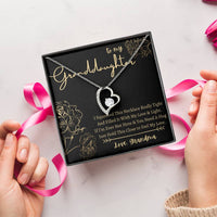 To My Granddaughter - Heart Necklace - Squeeze This Necklace - Love Grandma Forever Love Necklace