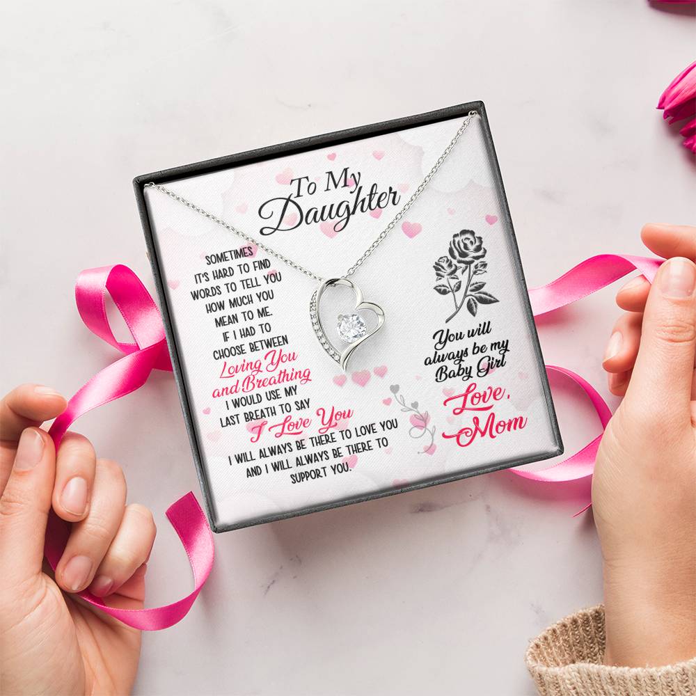 To My Daughter Forever Love Mother's Day Necklace Gift Set Daughter Gift From Mom Anniversary Lovingly Mom Birthday Gift Daughter Forever Love Necklace