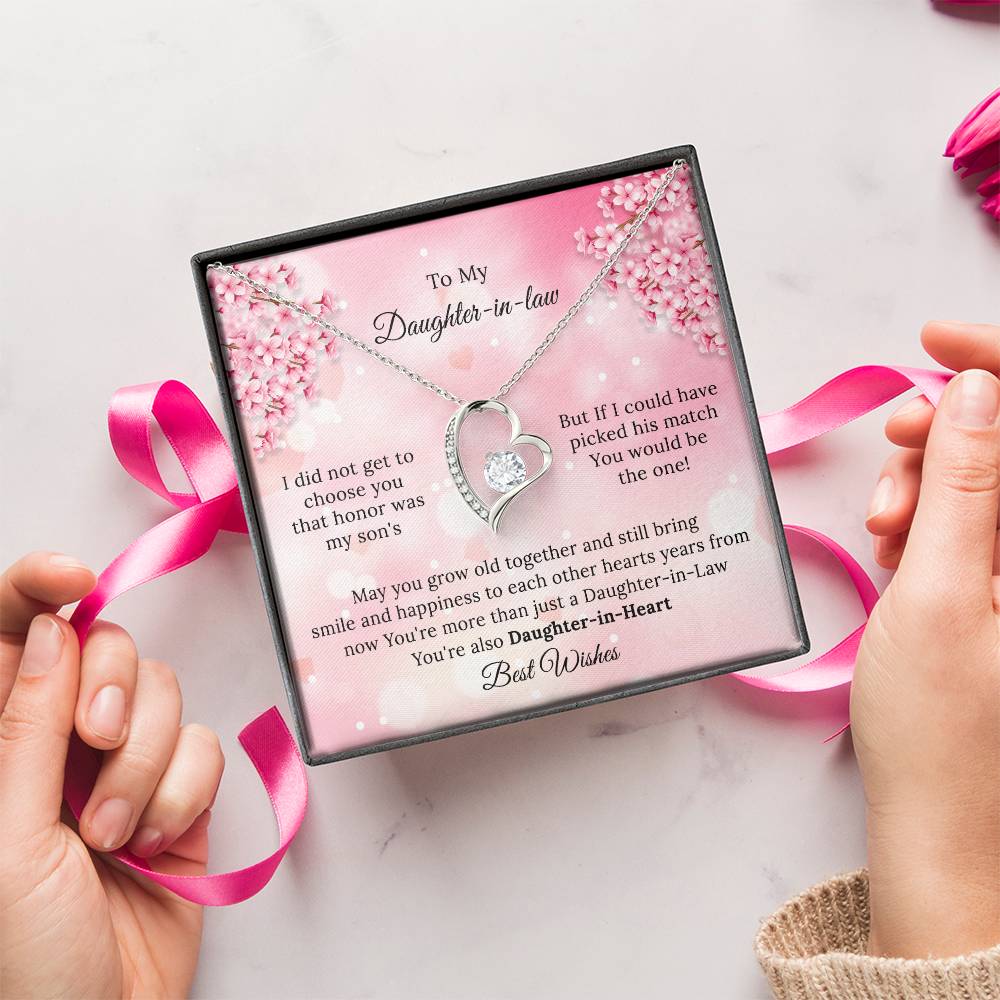 To My Daughter In Law To My Daughterinlaw Necklace Gifts Wedding Gift For Daughter In Law Daughter In Law Gift For Christmas Birthday Forever Love Necklace