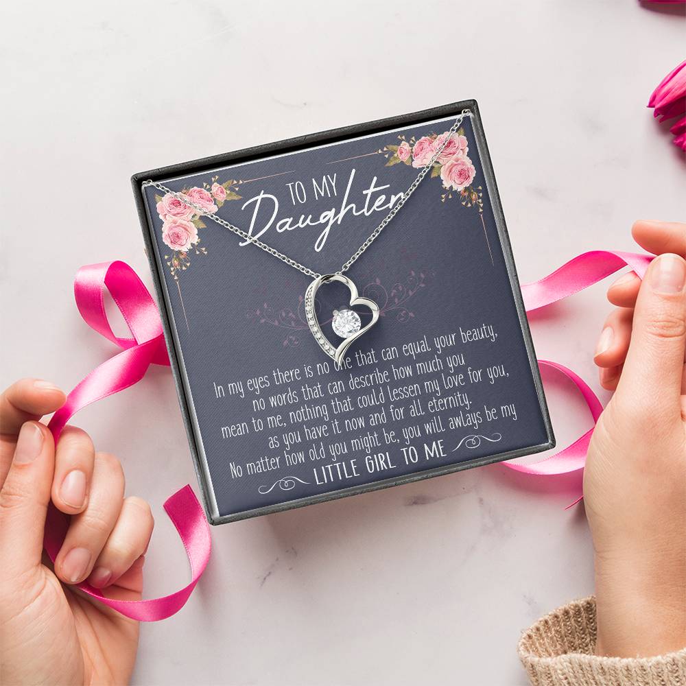 To My Little Girl Infinity Love Necklace Birthday Message Card Grown Up Daughter Daughter Gift Necklace Daughter Birthday Gift Christmas Gift For Forever Love Necklace