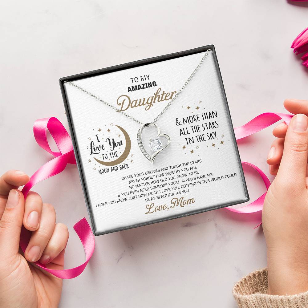 To My Amazing Daughter Necklace My Daughter Amazing Gift Daughter Gift From Mom Anniversary Lovingly Mom Birthday Gift Daughter Graduation Gift Forever Love Necklace