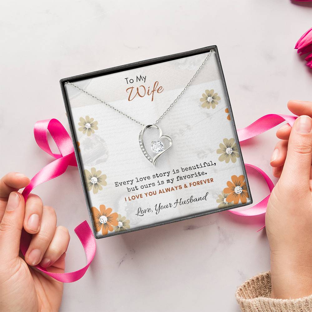 To My Wife Love Your Husband - Last Everything Necklace - To My Wife Necklace Anniversary Forever Love Necklace