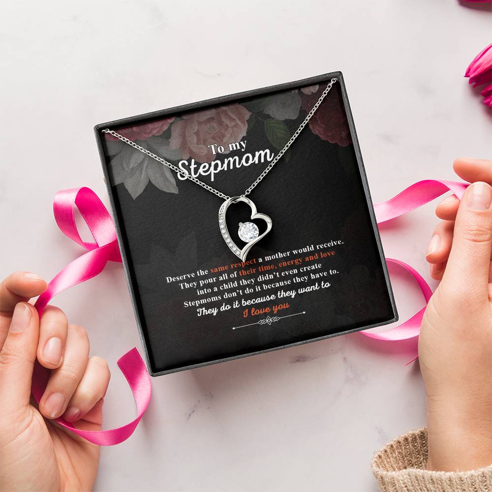 Step Mother's Gift I Love You Forever Love Necklace
