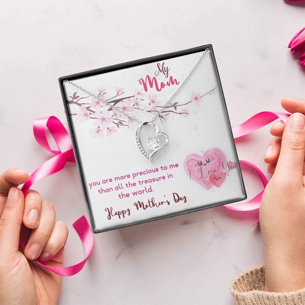 My Mom Happy Mother's Day 925 Sterling Silver Pendant 1 Forever Love Necklace