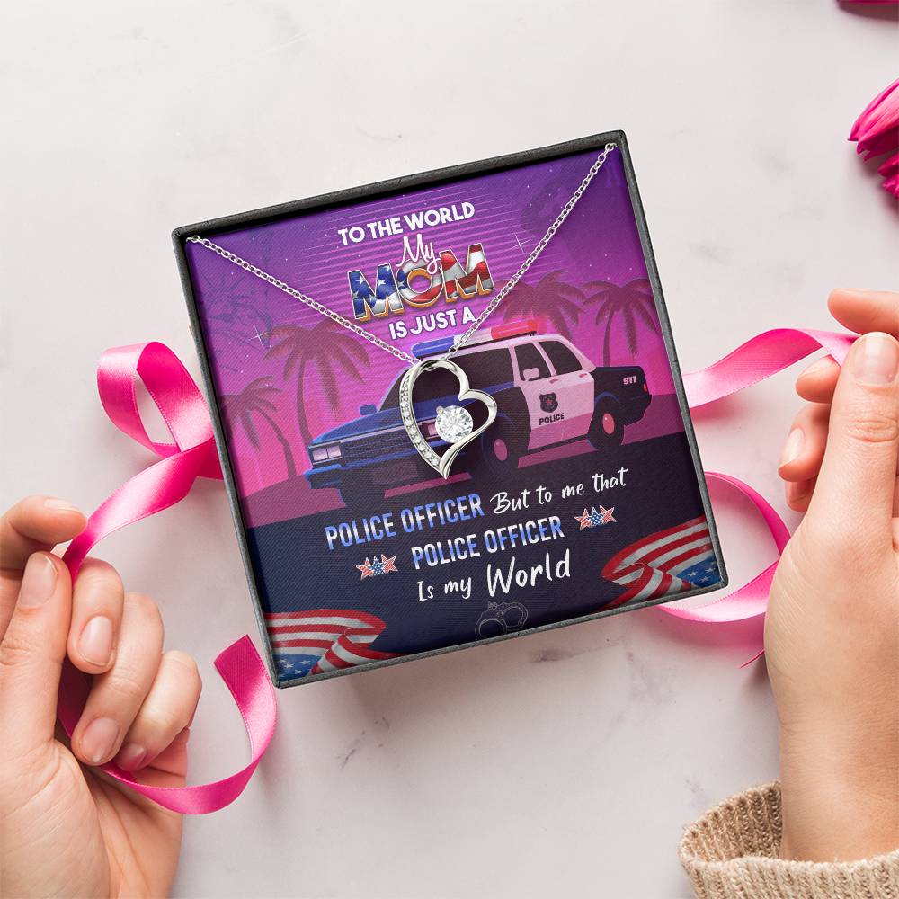 Police Officer Mom -  Forever Necklace Forever Love Necklace