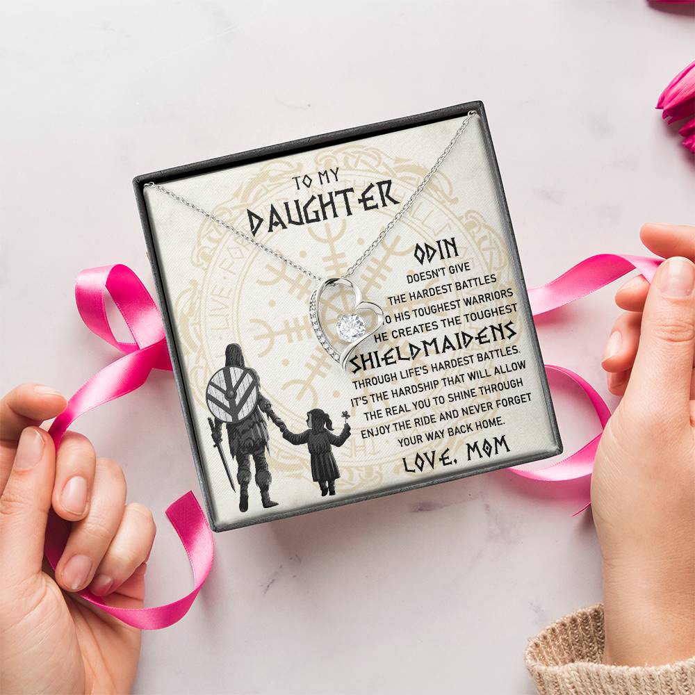 To My Daughter Necklace Daughter Viking Jewelry Norse Daughter Gift To My Daughter Gift From Mom Forever Love Necklace