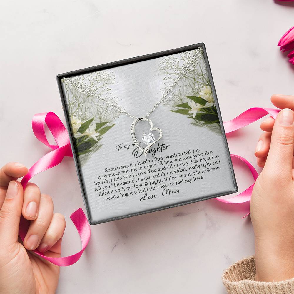 Dear Daughter Necklace - Daughter Mother's Day Gift - To My Daughter Necklace From Mom Dad - Grown Up Daughter Gift From Mom Forever Love Necklace