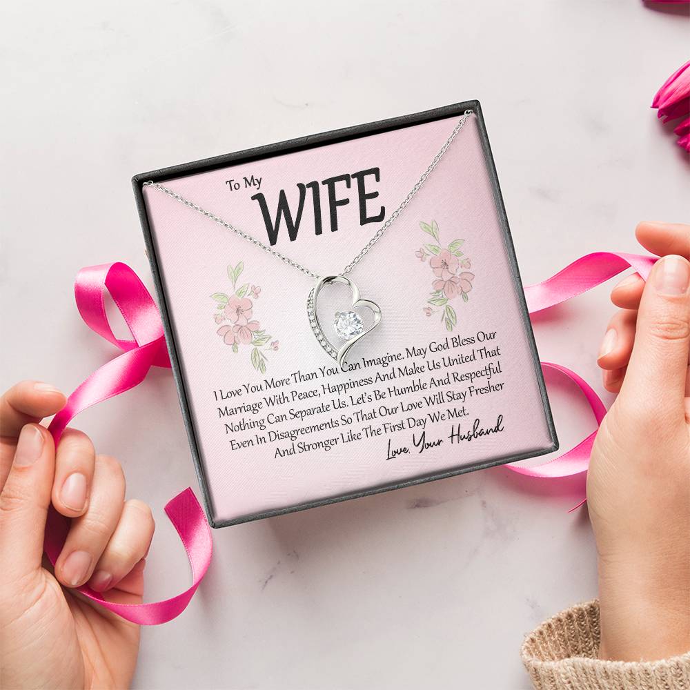 To My Wife I Love You More Forever Love Necklace