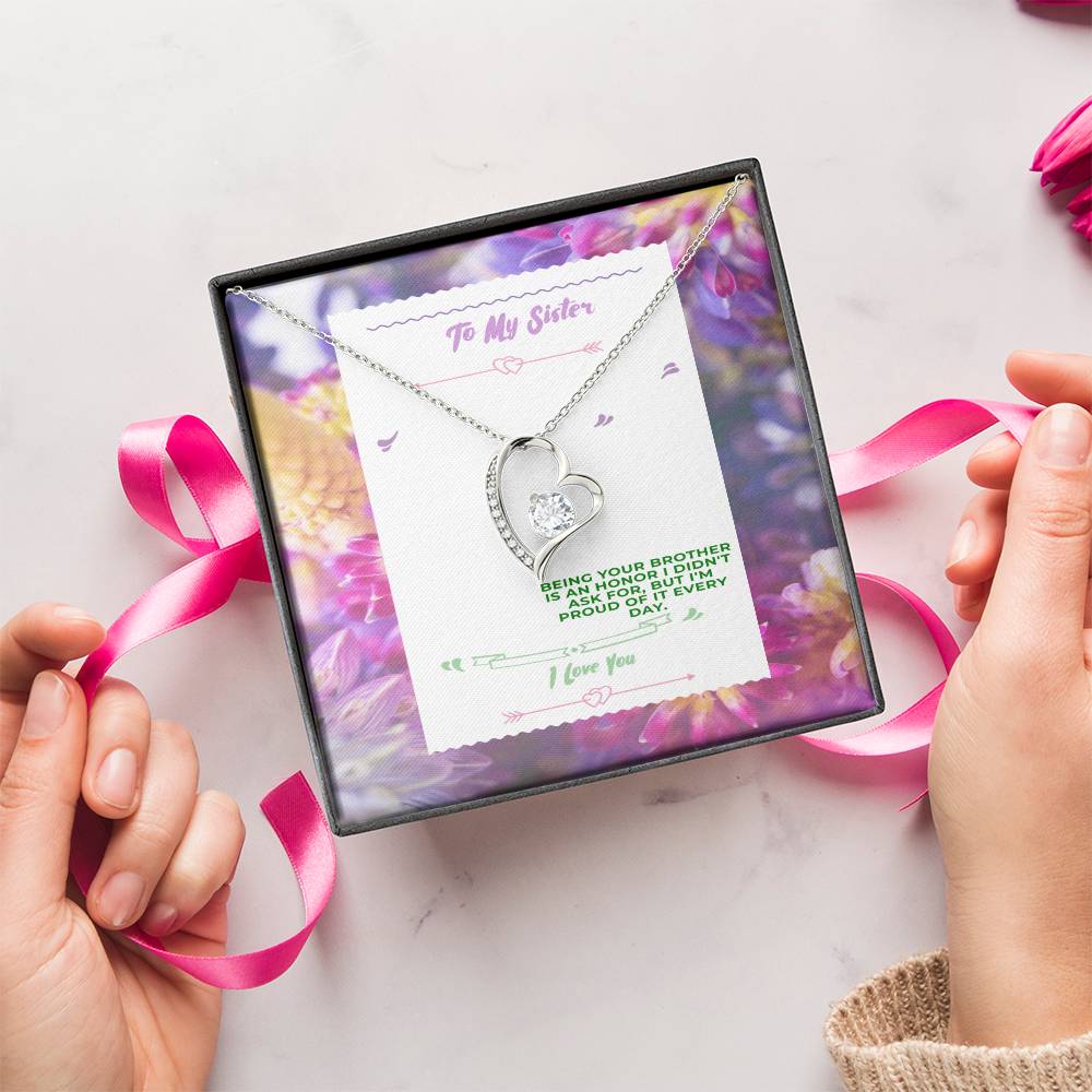 Birthday Gift For Sister Dazzling Polished Heart Pendant Necklace Forever Love Necklace