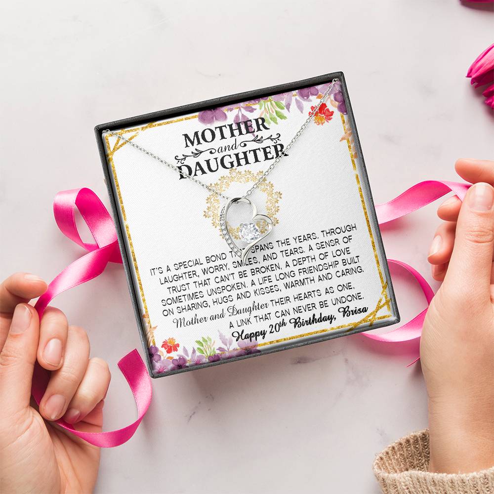 Daughter Birthday Gift From Mom Happy Birthday Sweetheart Infinity Necklace Gift From Mom To Daughter Forever Love Necklace