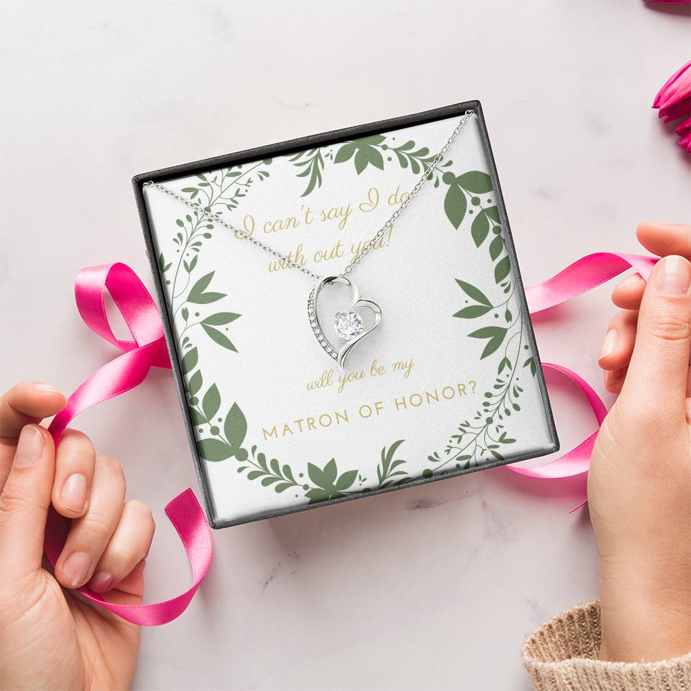 Matron Of Honor Wedding Matron Of Honor Gift From Bride To Matron Of Honor Forever Love Necklace