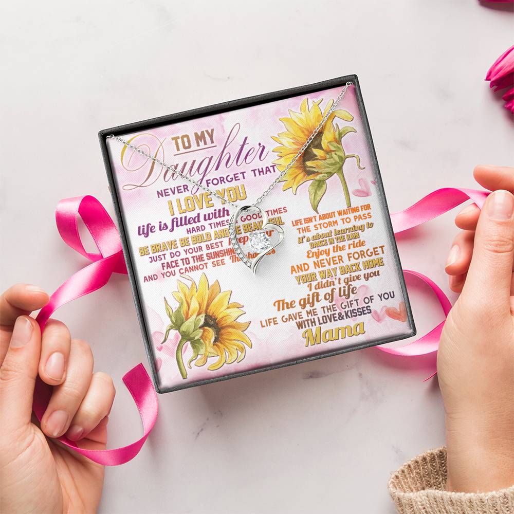 To My Daughter Necklace Mother Daughter Necklace Father To Daughter Birthday Gift Gifts To Daughter From Mama Forever Love Necklace