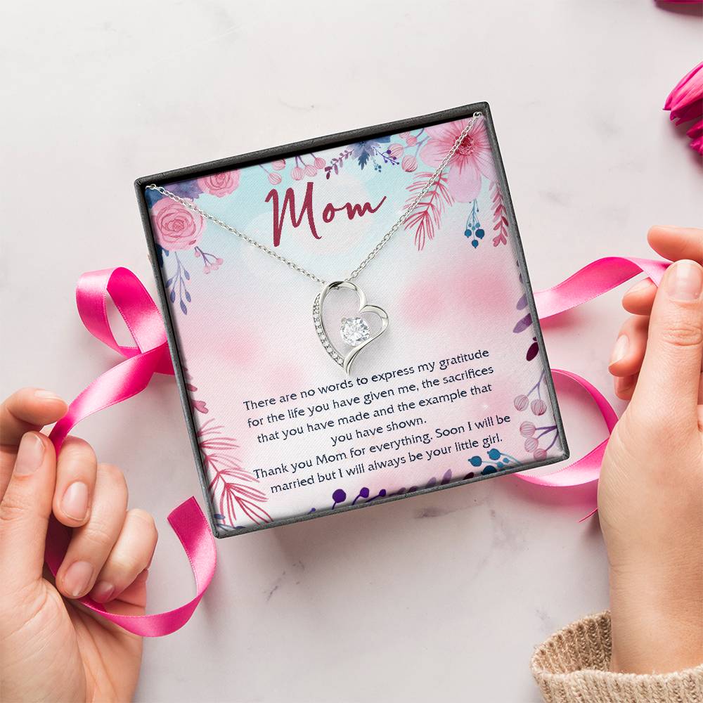 Mom Wedding Forever Love Necklace Gift From Bride Custom Parents Wedding Gift Wedding Gift For Mom Mother Of The Bride Gift From Daughter Forever Love Necklace