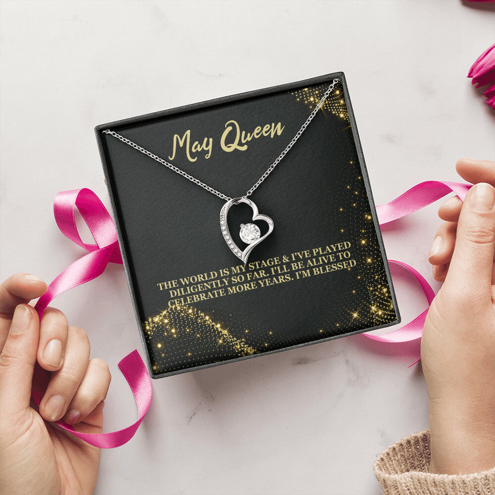 Born May Birthday Gift 3 Forever Love Necklace