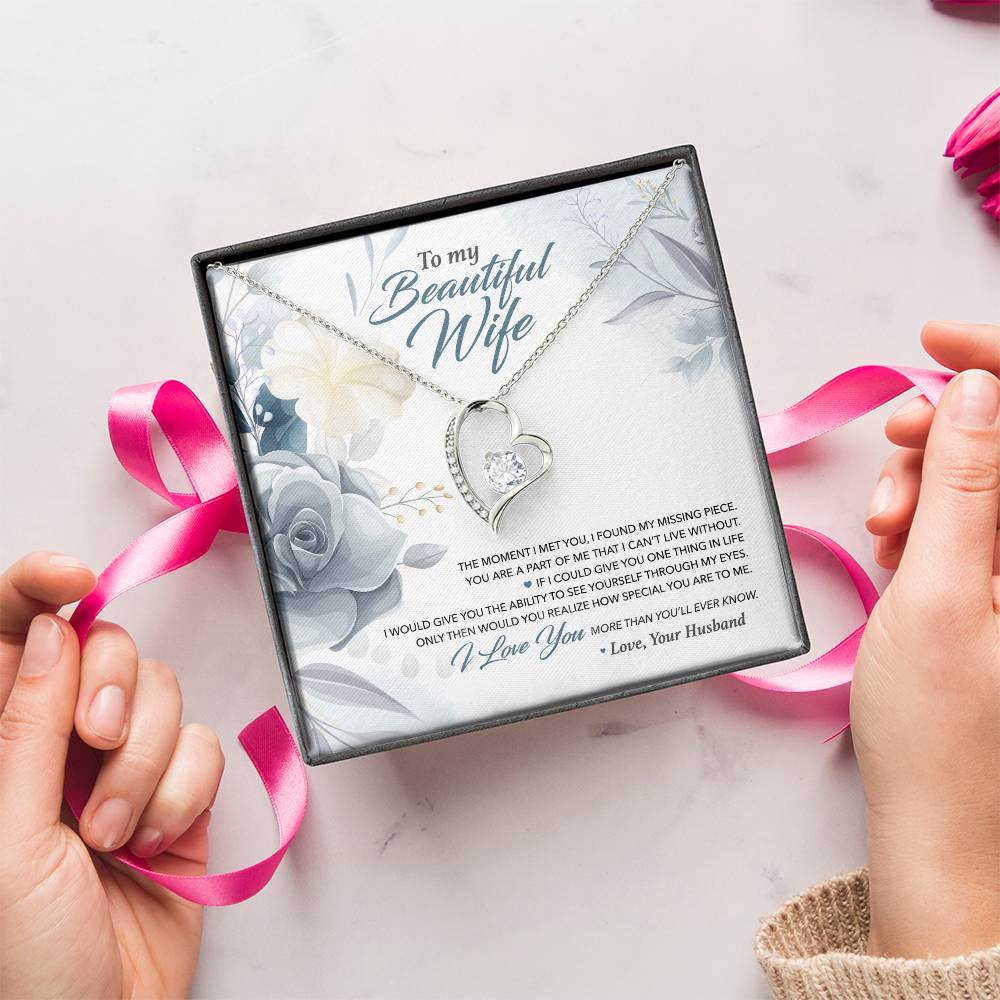 To My Beautiful Wife My Missing Piece Necklace Forever Love Necklace