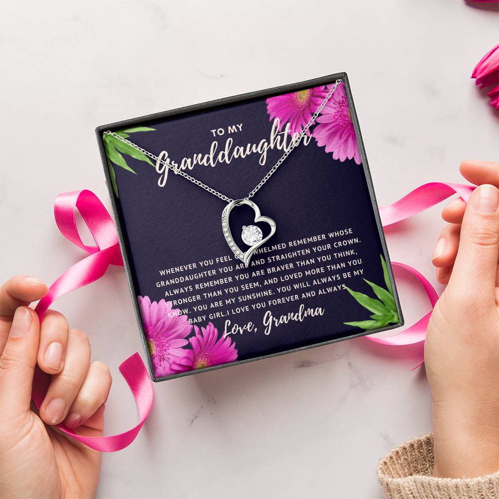 To My Granddaughter... I Love You Forever And Always Necklace From Grandma Forever Love Necklace