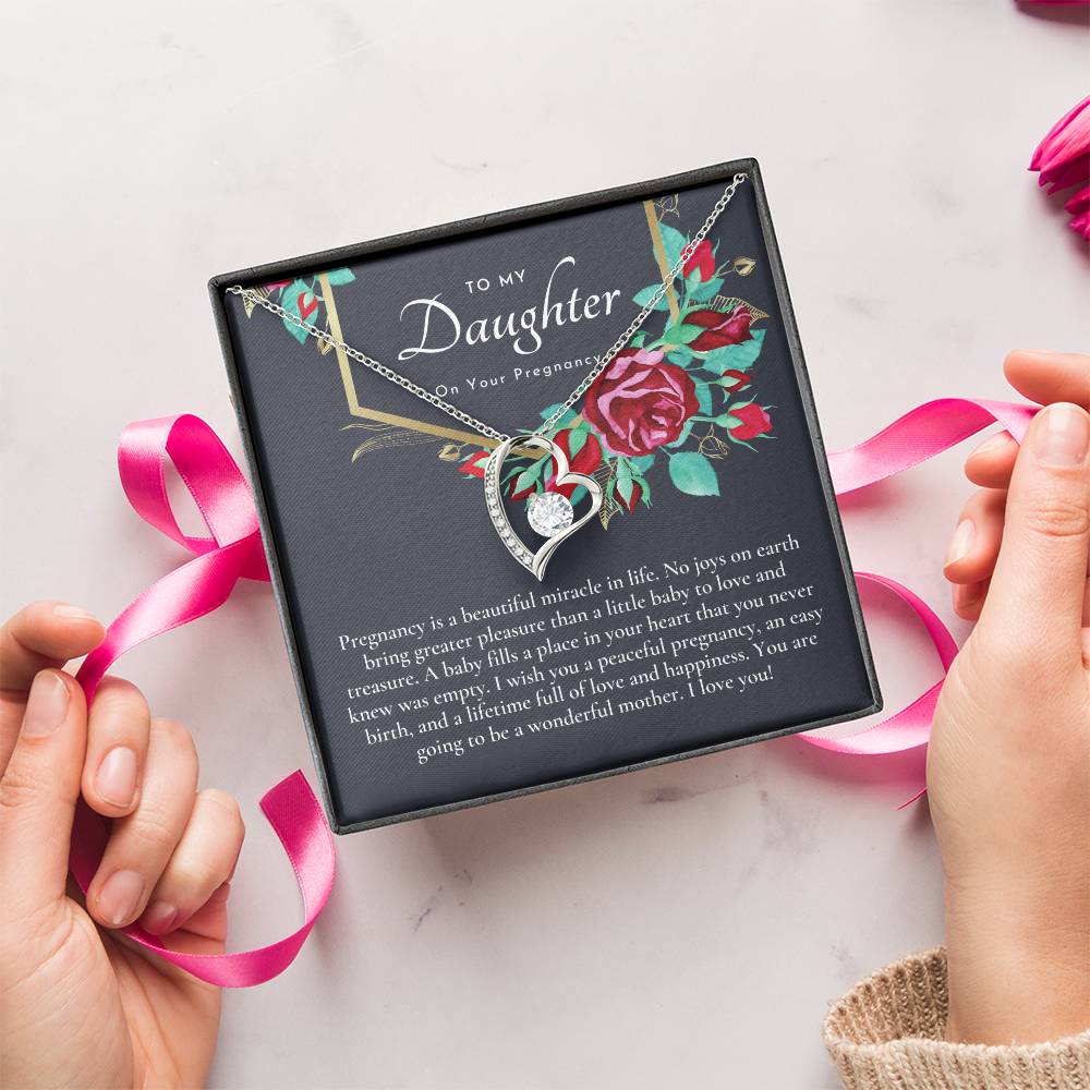 Gift From Mom Gift Pregnant Daughter Gift For Daughter Having Her First Baby Congratulations Pregnancy Gift Daughter Baby Shower Forever Love Necklace