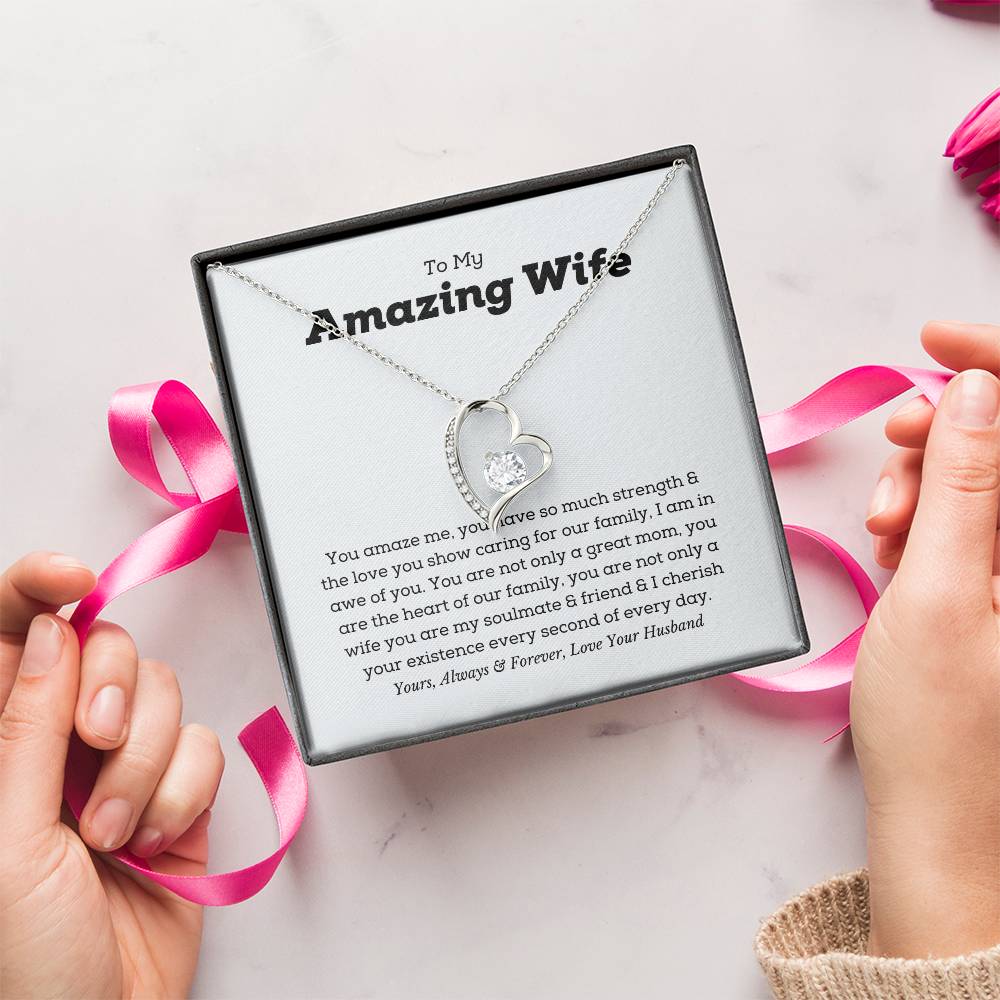 To My Wife Necklace Valentines Gift For Wife Romantic Gifts For Her Anniversary Gift For Wife Wife Valentine Necklace Forever Love Necklace