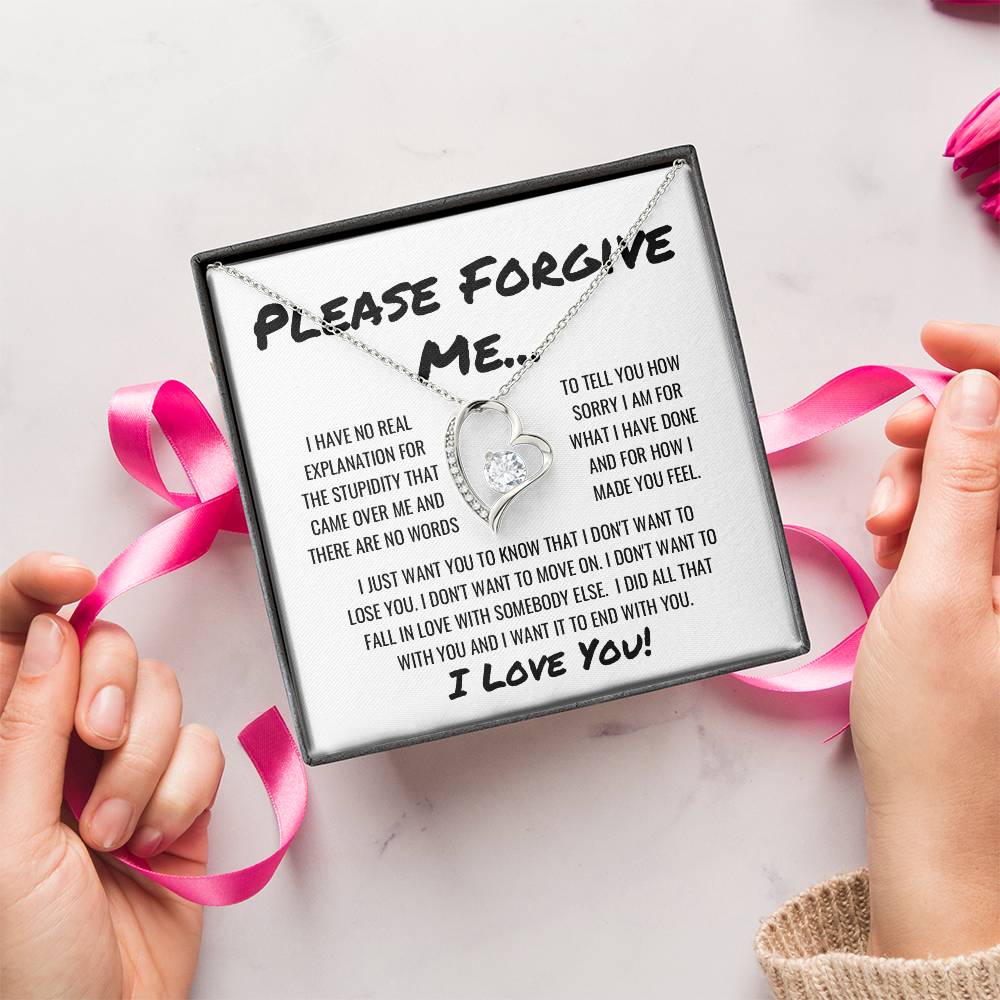 Sorry Forgive Me Apology Necklace Forever Love Necklace