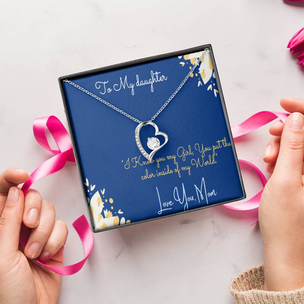 To My Daughter Necklace Gift Daughter Birthday Gift From Mom Christmas Gift Gift For Daughter From Mom Anniversary Forever Love Necklace