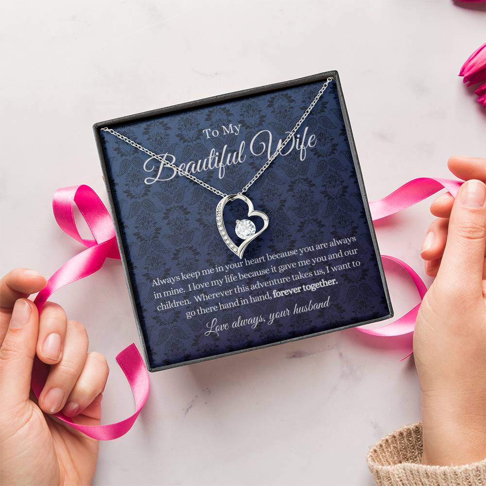 Keep Me In Your Heart Necklace Gift For Beautiful Wife Forever Love Necklace