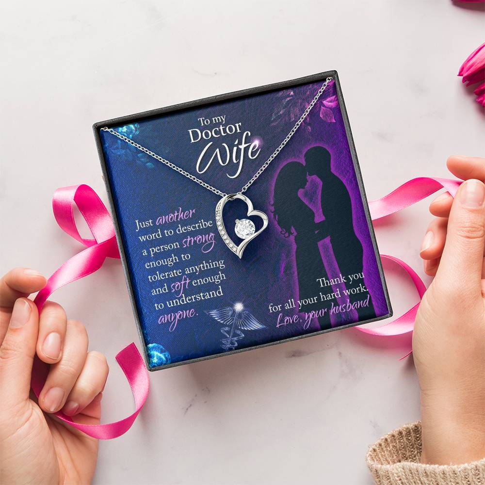 To My Doctor Wife Thank You For All Your Herd Work Love Your Husband Forever Love Necklace