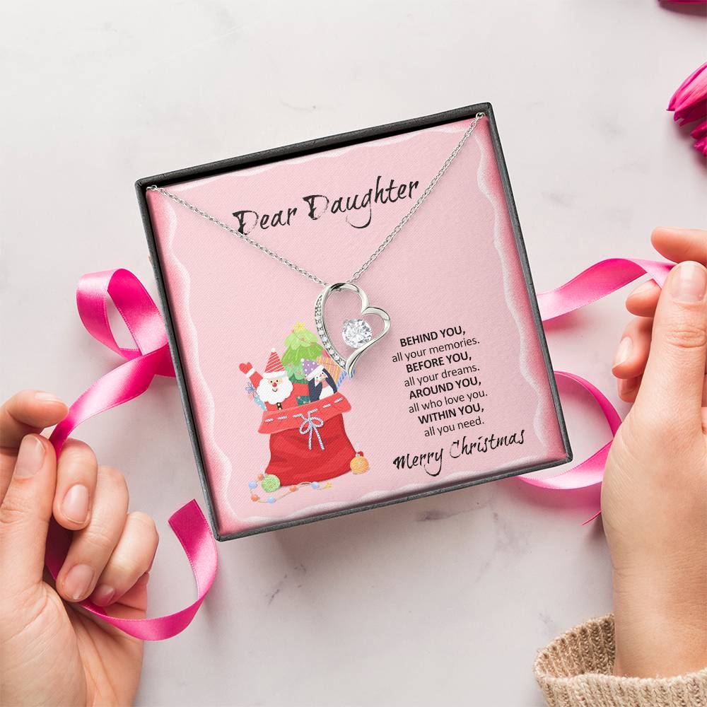 Heart Gift For Step Daughter Bonus Daughter Gift From Stepdad To Bonus Daughter Necklace Stepdaughter Birthday Adopted Child Christmas Forever Love Necklace