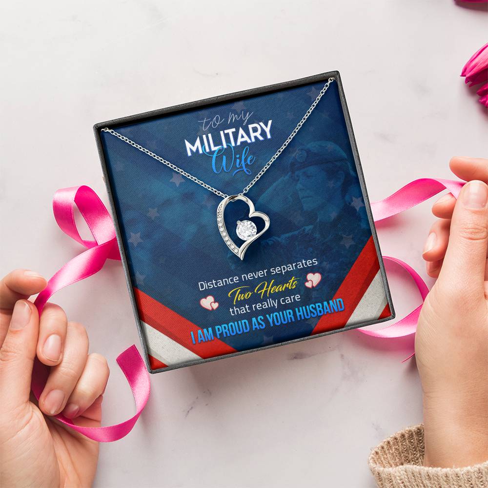 To My Military Wife Distance Never Separatess Necklace 1 Forever Love Necklace