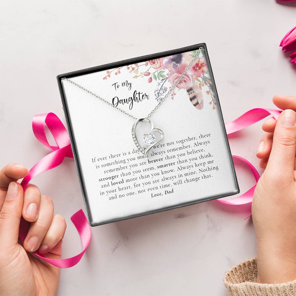 Daughter Necklace Rom Dad White Gold Pendant 1 Forever Love Necklace