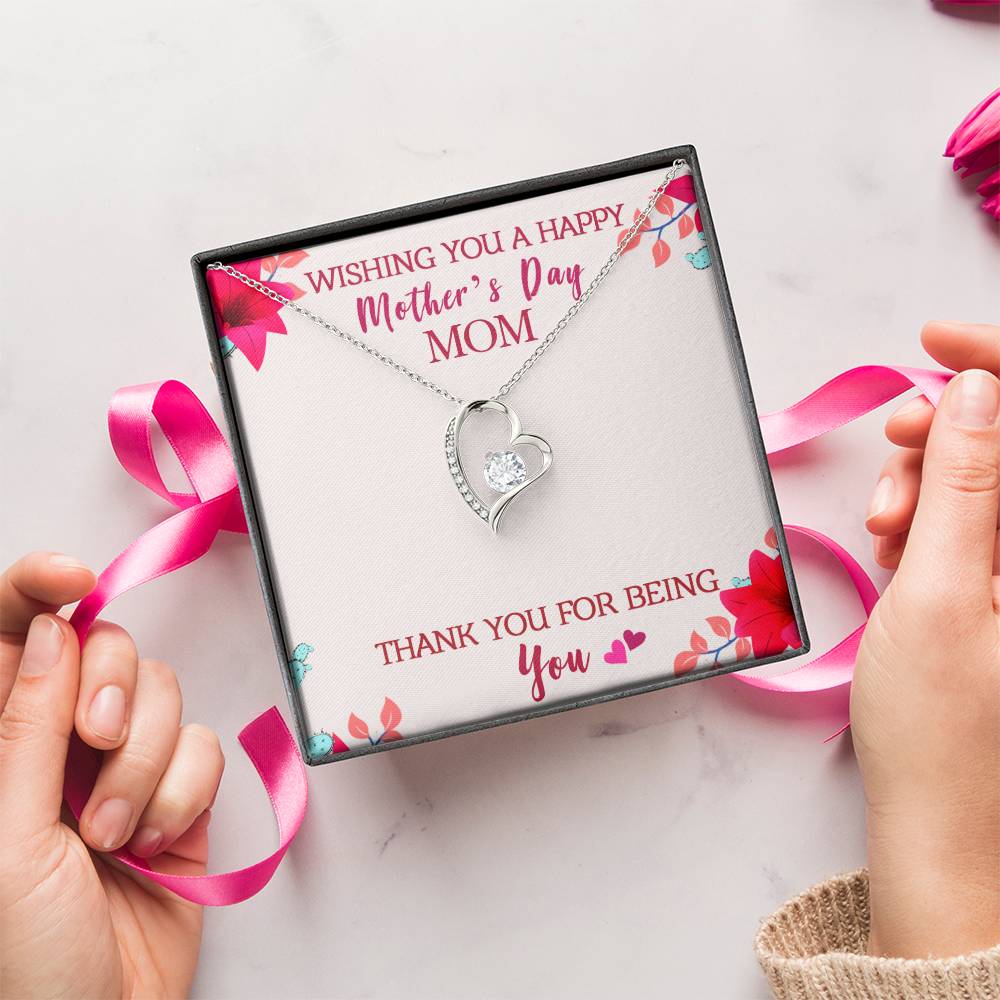 To My Mom Forever Love Necklace Mother Necklace Gift For Mother Xmas Christmas Customize Gift To My Mom 4 Forever Love Necklace