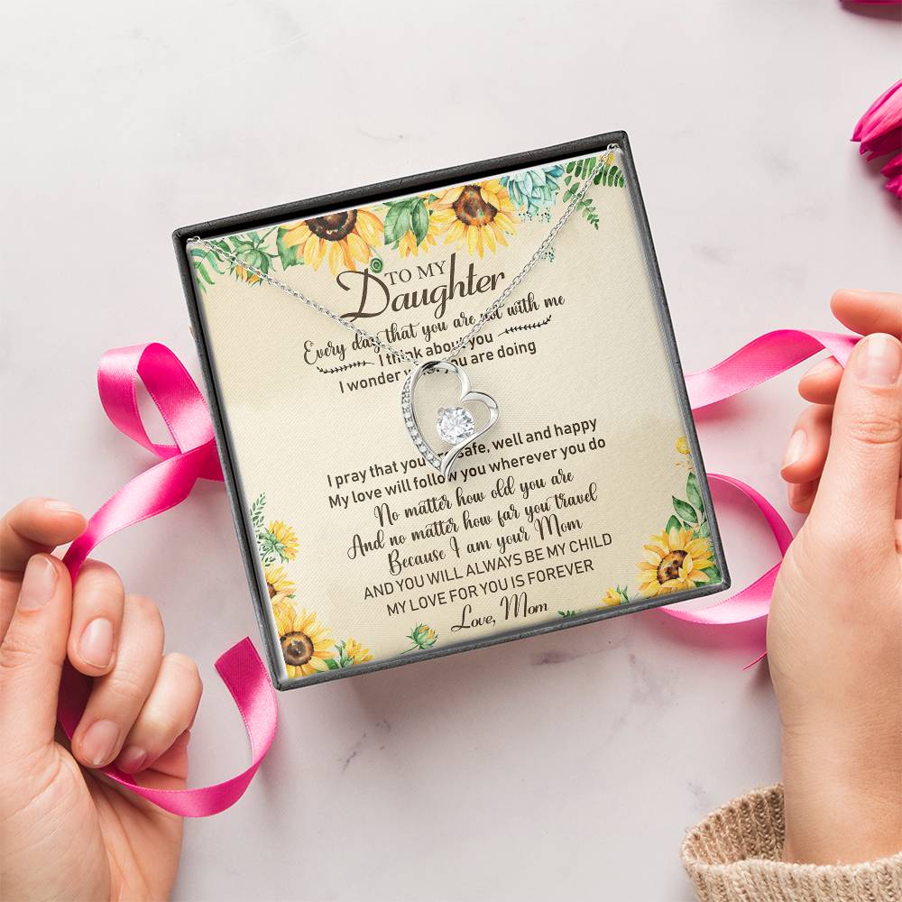 To My Daughter Necklace Gift Daughter Birthday Gift From Mom Christmas Gift Gift For Daughter From Mom Anniversary Lovingly Mom Grown Up Daughter Forever Love Necklace