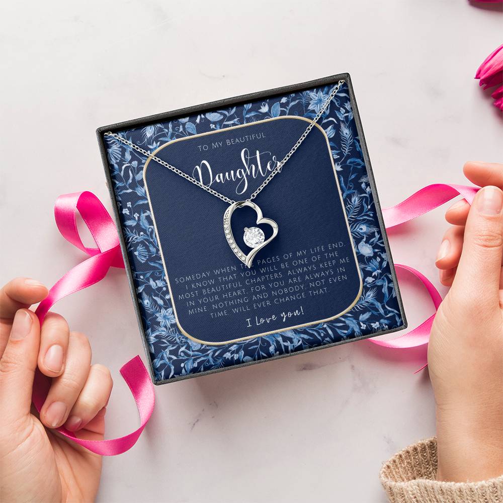 To My Beautiful Daughter Necklace Daughter Gift To My Daughter Necklace From Mom To My Daughter Necklace From Dad Forever Love Necklace