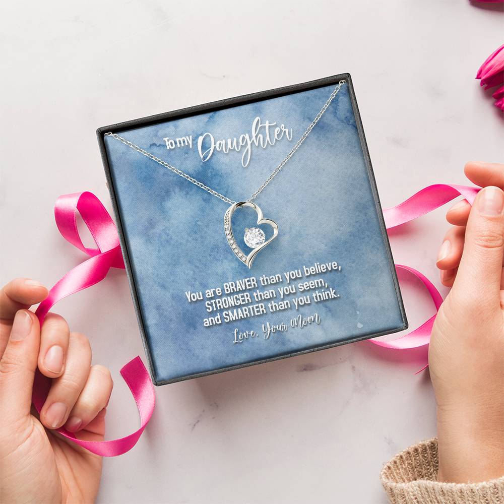 To My Daughter Beautiful Chapters Daughter Necklace Gift For Daughter Xmas Christmas Daughter Gift From Mom 2 1 Forever Love Necklace