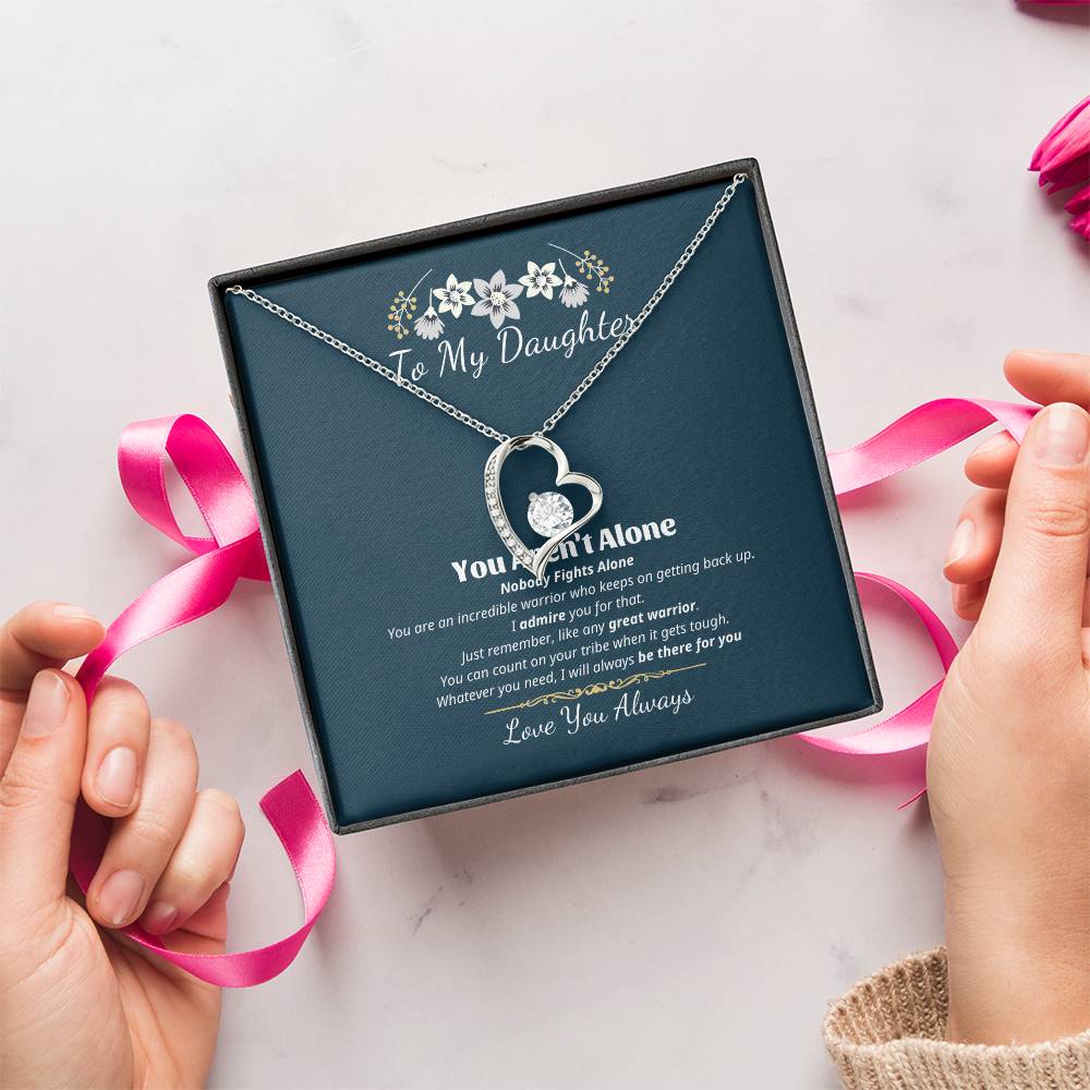 To My Daughter - Interlocking Hearts Necklace Father To Daughter Gift Birthday Gift To Daughter From Dad Daughter Necklace Forever Love Necklace