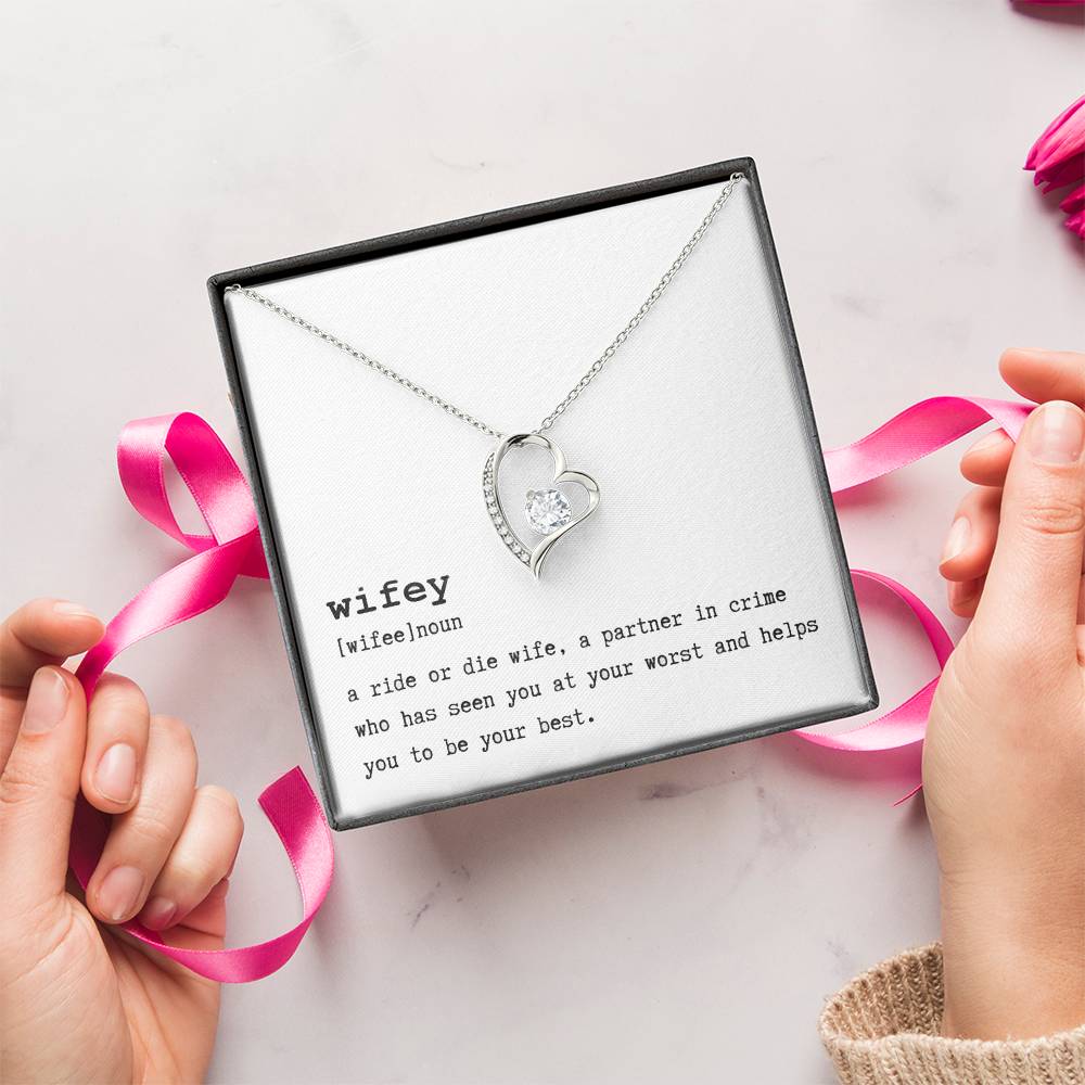 To My Wife - Ride Or Die & Partner In Crime Necklace Forever Love Necklace