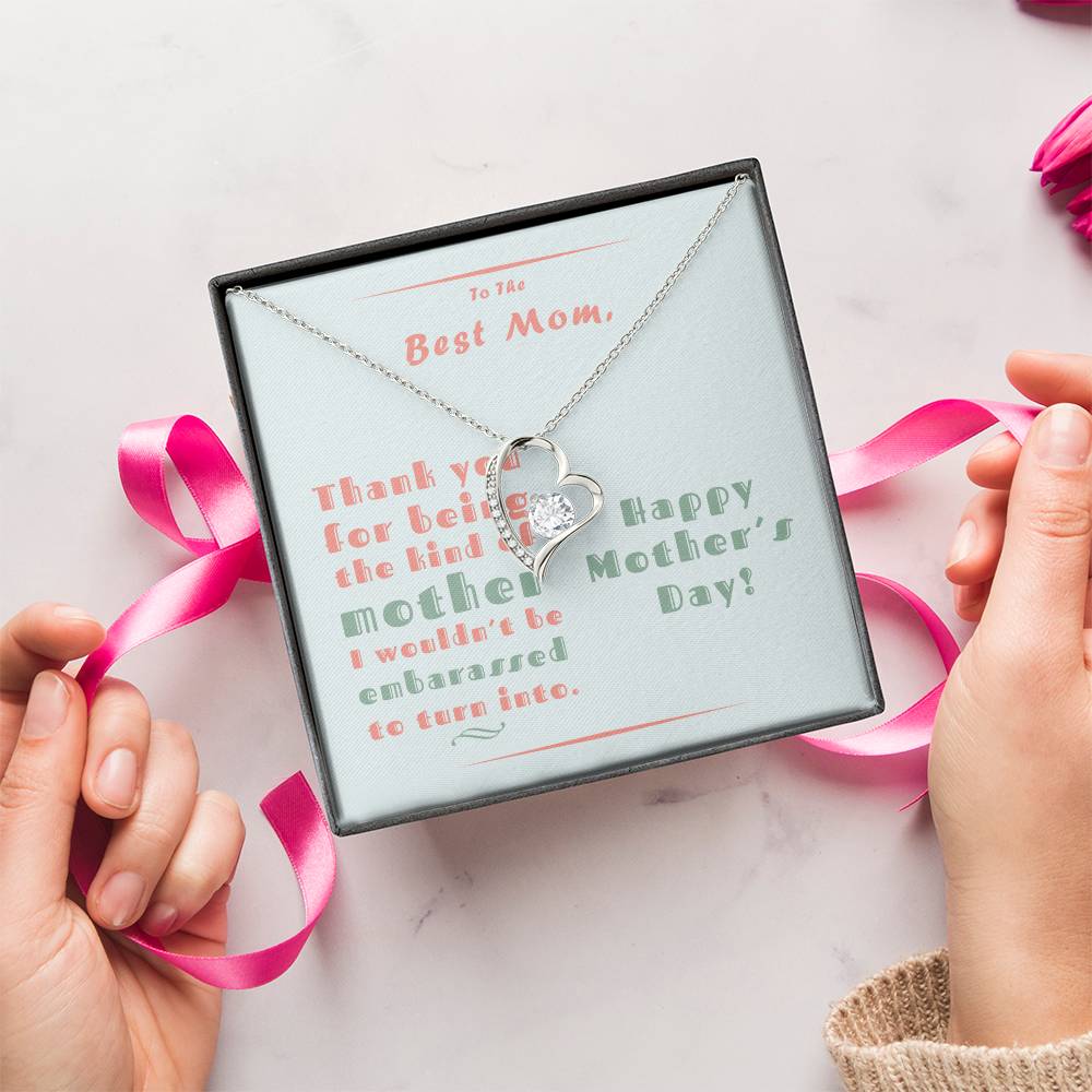 To The Best Mom Forever Love Necklace With Message Card Forever Love Necklace