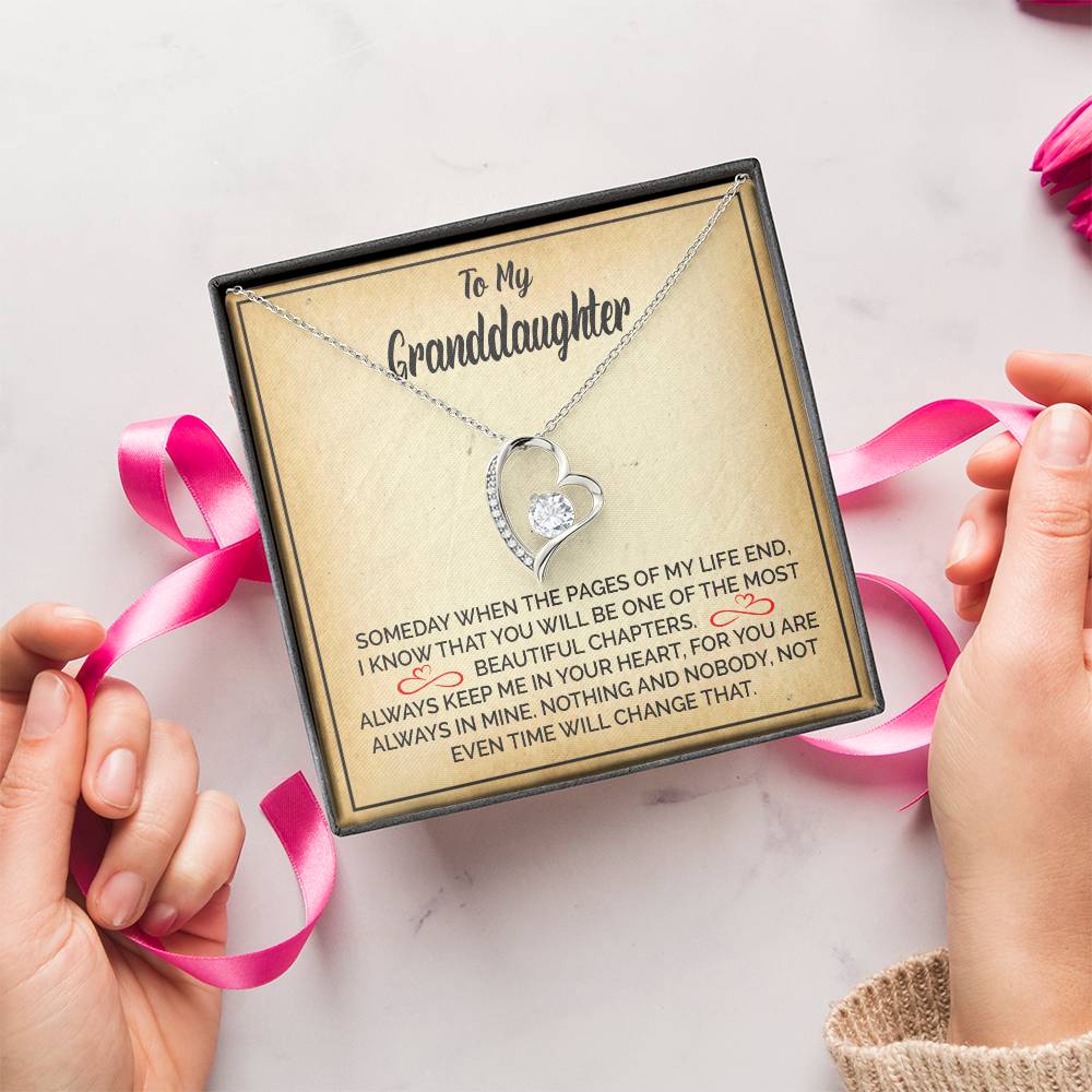 To My Granddaughter - I Will Always Be There For You Grandpa - Granddaughter Necklace Granddaughter 1 Forever Love Necklace