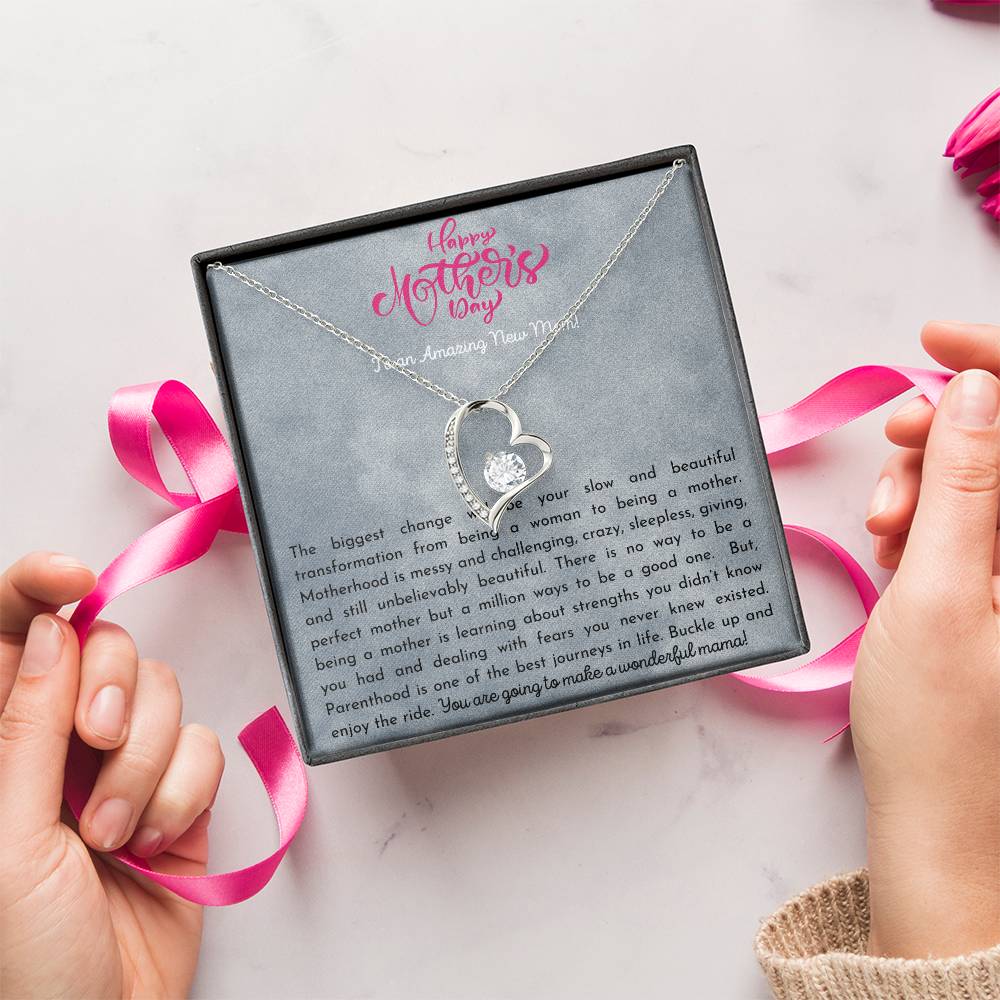 Happy First Mother's Day To My Beautiful Wife First Mother's Day Gift From Husband First Mother's Day Gift Forever Love Necklace