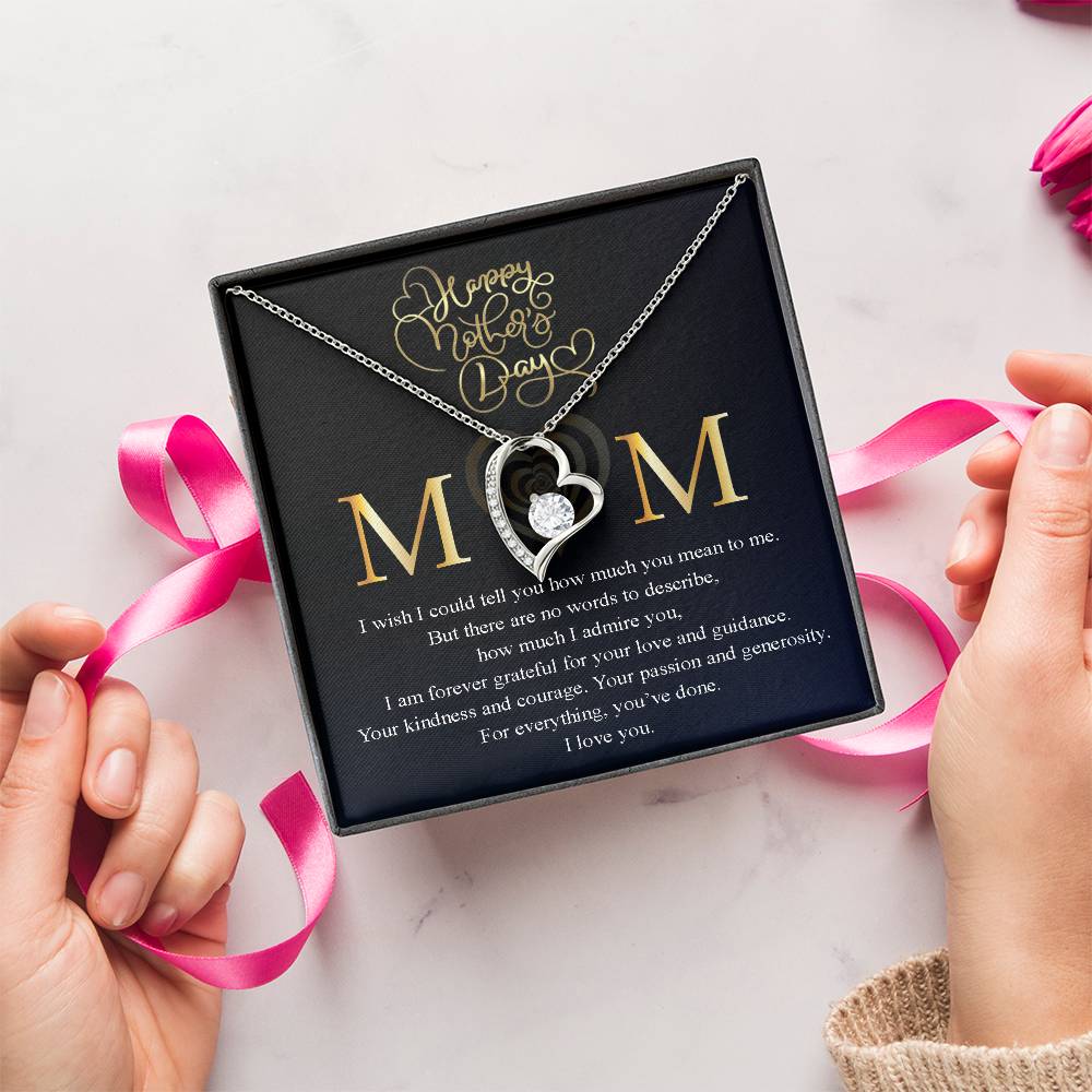 Mom I Wish I Could Tell You How Much You Mean To Me Message Card Necklace Forever Love Necklace