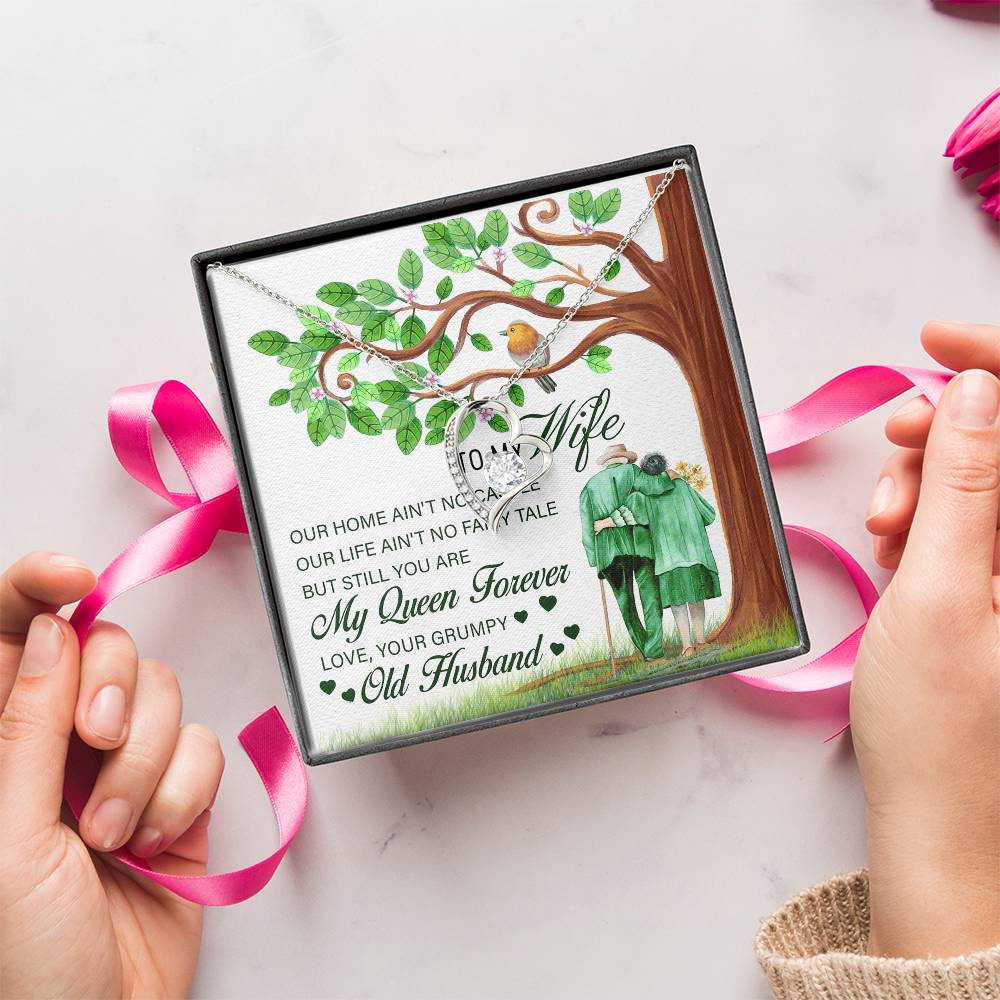 To My Wife Gift From Grumpy Old Husband To Wife From Husband Gift Wedding Day Gift For Bride From Groom Anniversary Forever Love Necklace