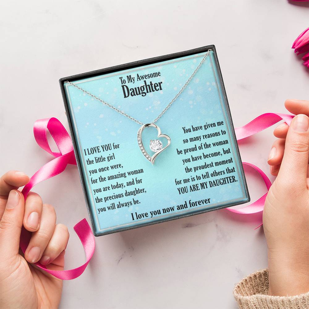 A Gift For Daughter Forever Love Necklace - Precious Daughter Forever Love Necklace