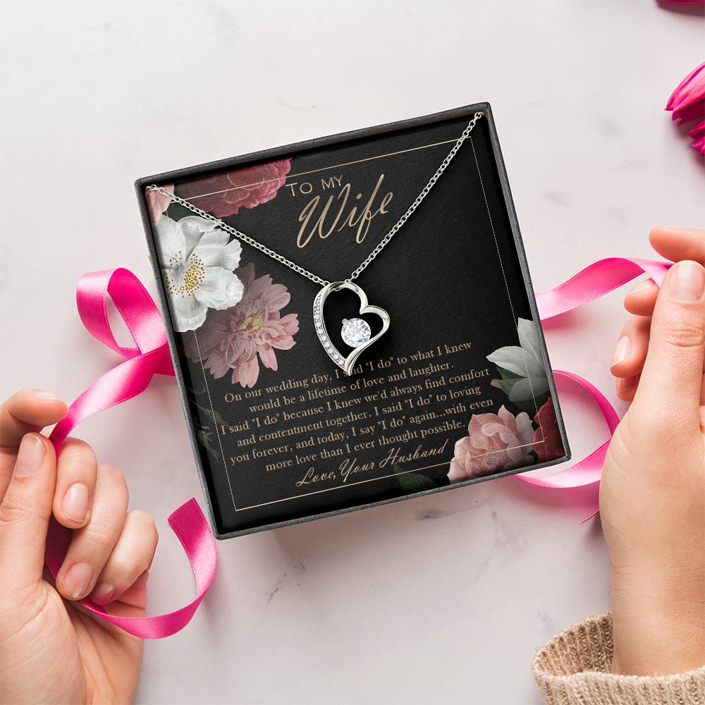 To My Wife Necklace Last Minute Birthday Gift Deep Love Messages For Wife Romantic Wife Gift Husband To Wife Necklace For My Wife Forever Love Necklace