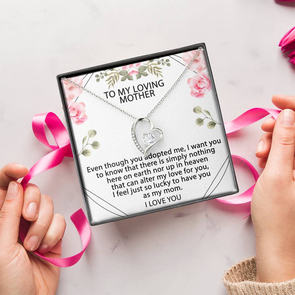 To My Loving Mother I Love You Forever Love Necklace