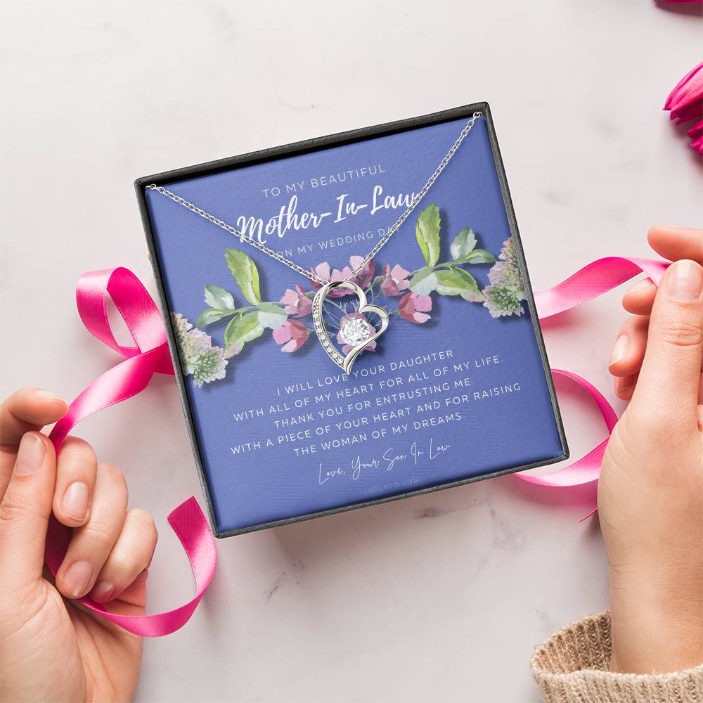 Mother Of The Bride Gift From Groom Mother In Law Gift On Wedding Day From Groom Gifts For Mother Of The Bride Future Motherinlaw Forever Love Necklace