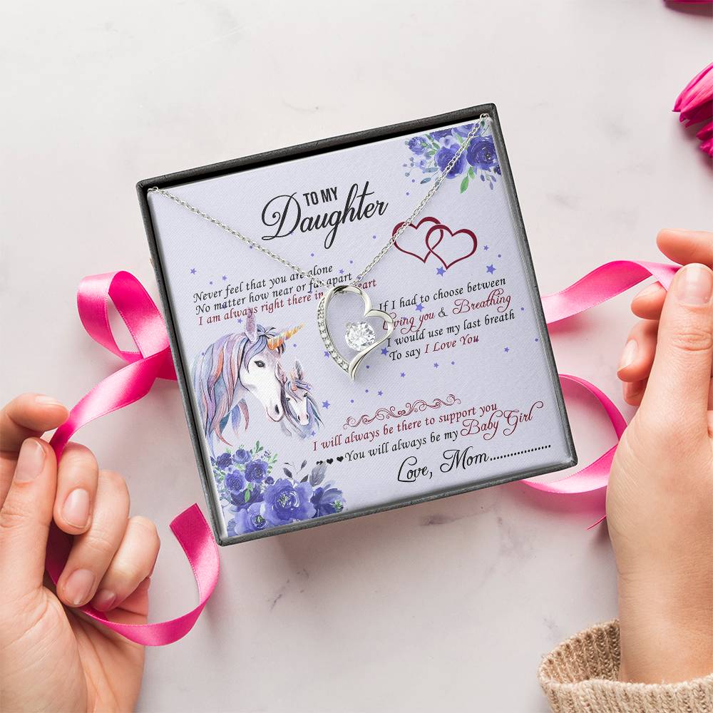 To My Daughter - Forever Love Mother's Day Necklace Gift Set Daughter Gift From Mom Anniversary Lovingly Mom Birthday Gift Forever Love Necklace