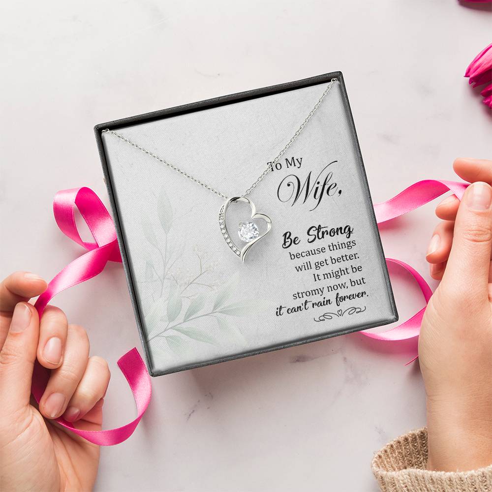 To My Wife Be Strong Forever Love Necklace